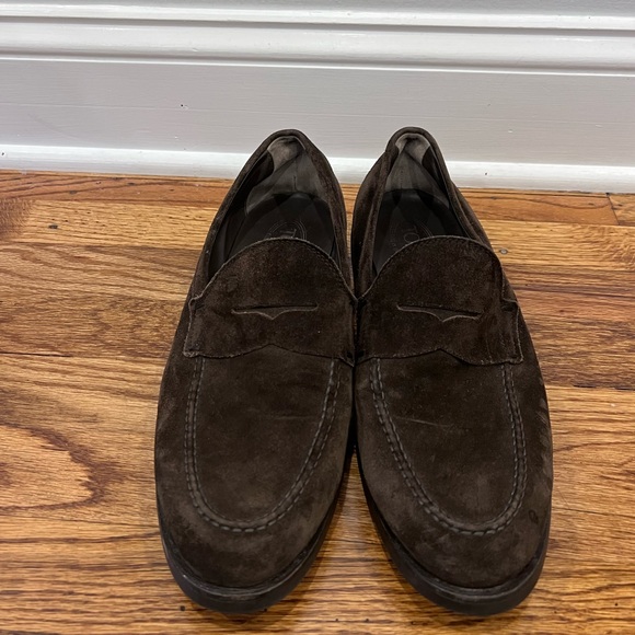 Tod’s Men’s Penny Loafer Shoes Slip On Suede Made In Italy Brown Size UK9.5 US11 - Picture 2 of 11